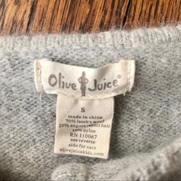 Olive Juice Grey Angora Blend Sweater Cozy Sweater - Picture 3 of 4